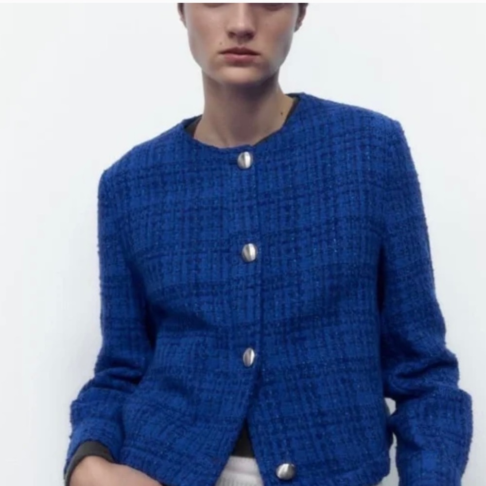 NEW never worn Zara structured jacket with metal buttons